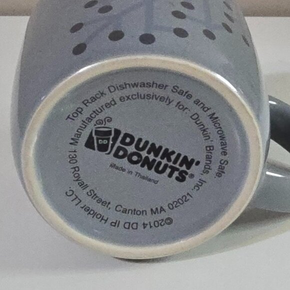 Dunkin' Donuts Holiday Coffee Mug 2014 Graphite Pearlescent Snowflake - Picture 3 of 3